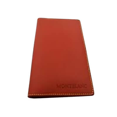 Funda d'agenda vertical en pell color taronja