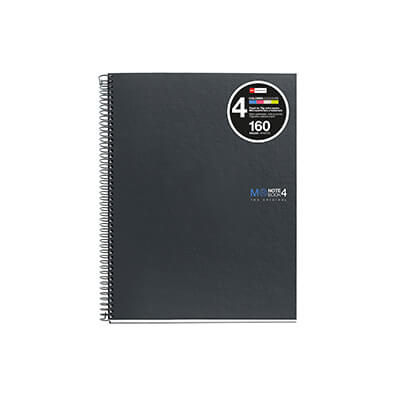 Cuaderno Notebook 4 A4 tapa dura grafito 160 hojas