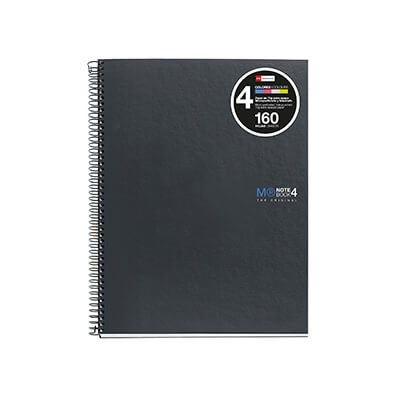 Cuaderno Notebook 4 A5 C5 tapa dura 160 hojas