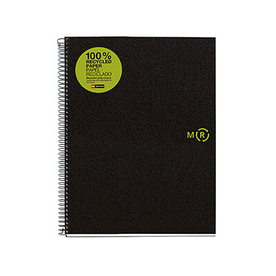 Cuaderno reciclado Notebook 1 A5 negro 120 hojas