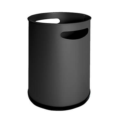 Paperera metàl·lica negra
