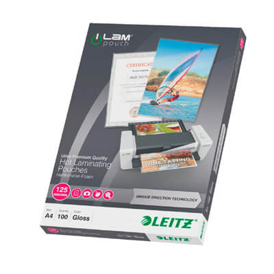 Pouches A4 125 micres brillant (100u)