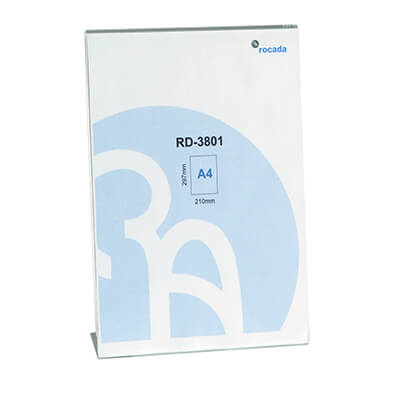 Expositor sobremesa A4 en forma L