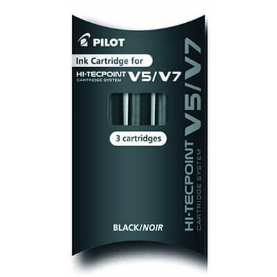 Cartutx recanvi Pilot hi-tecpoint V5 negre pack 3
