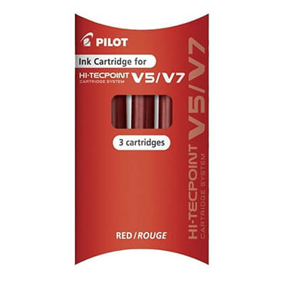 Cartucho recambio Pilot hi-tecpoint V5 rojo pack3