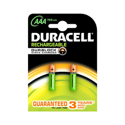 Pilas recargables Duracell AAA LR03 (pack 2 uds)