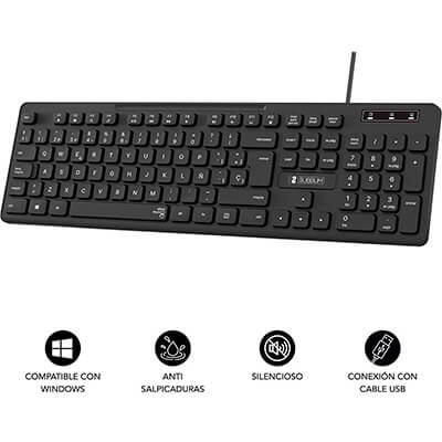 Teclado Subblim Business Slim silencioso negro