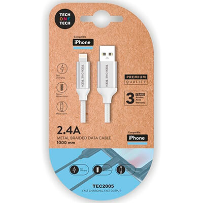 Cable USB 2.0 Macho - Lightning 1m / Blanco