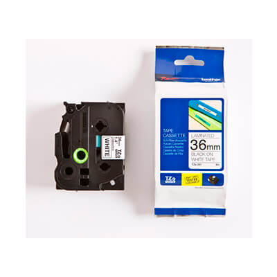 Cinta laminada Brother negre/blanc TZE261