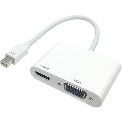 Adaptador DisplayPort macho a HDMI VGA en Blanco
