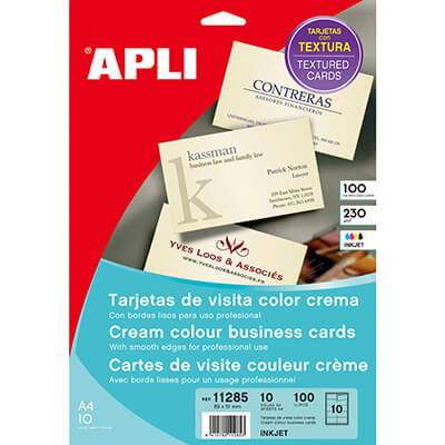 Targetes crema/relleu 89x51mm 230g (100u)