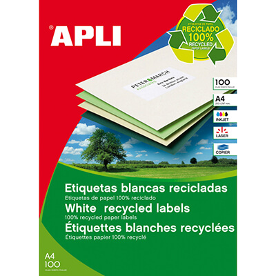 Etiquetas Apli recicladas 210x297mm