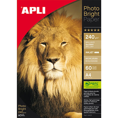 Paquete papel A4 photo bright 240g 60 hojas