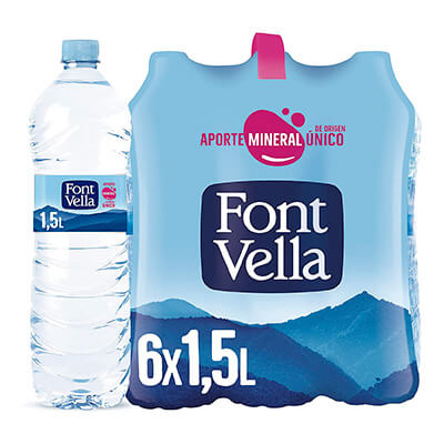 Botella agua Font Vella 1,5 litros (pack de 6)
