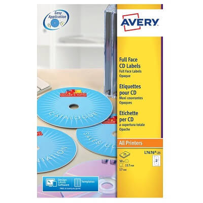 Paquet etiquetes Avery làser CD 117mm